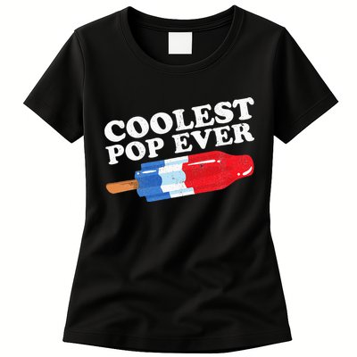 Coolest Pop Ever Popsicle Funny Retro Bomb Fathers Day Gift Womens T-Shirt
