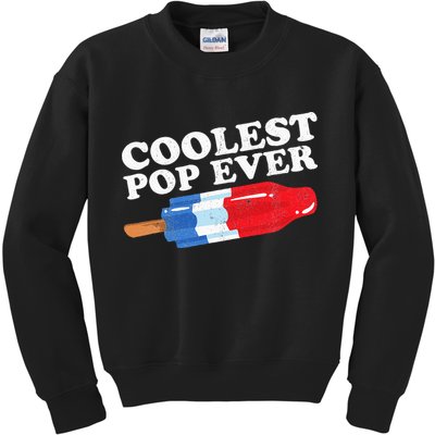 Coolest Pop Ever Popsicle Funny Retro Bomb Fathers Day Gift Kids Sweatshirt