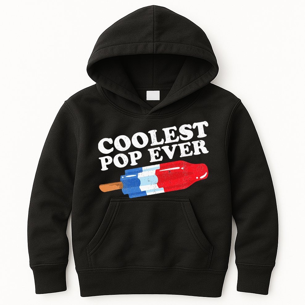 Coolest Pop Ever Popsicle Funny Retro Bomb Fathers Day Gift Kids Hoodie