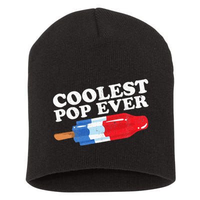 Coolest Pop Ever Popsicle Funny Retro Bomb Fathers Day Gift Short Acrylic Beanie