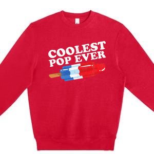 Coolest Pop Ever Popsicle Funny Retro Bomb Fathers Day Gift Premium Crewneck Sweatshirt