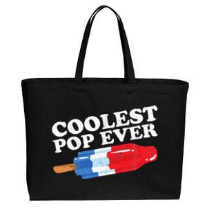 Coolest Pop Ever Popsicle Funny Retro Bomb Fathers Day Gift Cotton Canvas Jumbo Tote