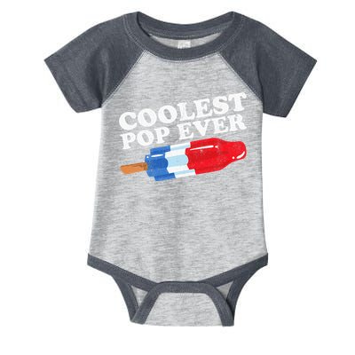 Coolest Pop Ever Popsicle Funny Retro Bomb Fathers Day Gift Infant Baby Jersey Bodysuit