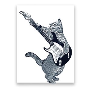 Cat Playing Electric Guitar Guitar Player Cat Lover Poster