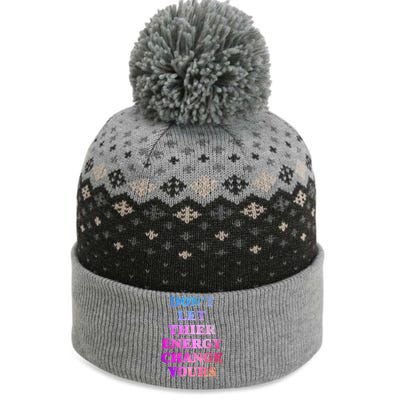 Cute Positive Energy Spiritual Meditation Graphic Funny Gift The Baniff Cuffed Pom Beanie