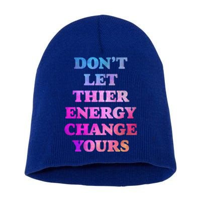 Cute Positive Energy Spiritual Meditation Graphic Funny Gift Short Acrylic Beanie