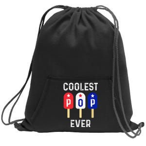 Coolest Pop Ever Popsicle Best Dad Ever Cool Fathers Day Sweatshirt Cinch Pack Bag