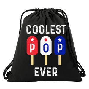 Coolest Pop Ever Popsicle Best Dad Ever Cool Fathers Day Drawstring Bag