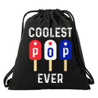 Coolest Pop Ever Popsicle Best Dad Ever Cool Fathers Day Drawstring Bag