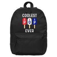 Coolest Pop Ever Popsicle Best Dad Ever Cool Fathers Day 16 in Basic Backpack