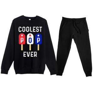 Coolest Pop Ever Popsicle Best Dad Ever Cool Fathers Day Premium Crewneck Sweatsuit Set