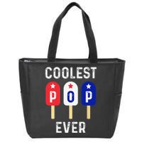 Coolest Pop Ever Popsicle Best Dad Ever Cool Fathers Day Zip Tote Bag