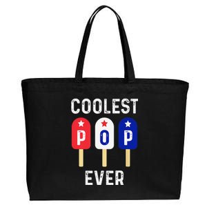 Coolest Pop Ever Popsicle Best Dad Ever Cool Fathers Day Cotton Canvas Jumbo Tote