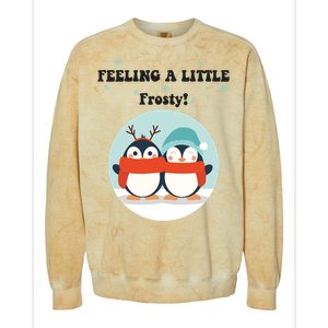 Christmas Penguin Frosty Gift Colorblast Crewneck Sweatshirt