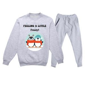 Christmas Penguin Frosty Gift Premium Crewneck Sweatsuit Set