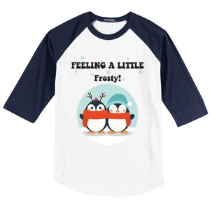 Christmas Penguin Frosty Gift Baseball Sleeve Shirt