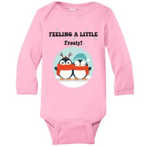 Christmas Penguin Frosty Gift Baby Long Sleeve Bodysuit