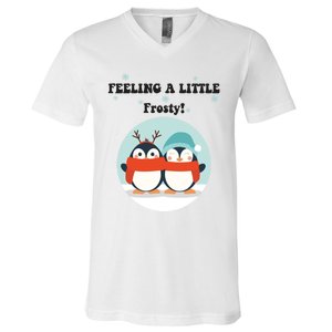 Christmas Penguin Frosty Gift V-Neck T-Shirt