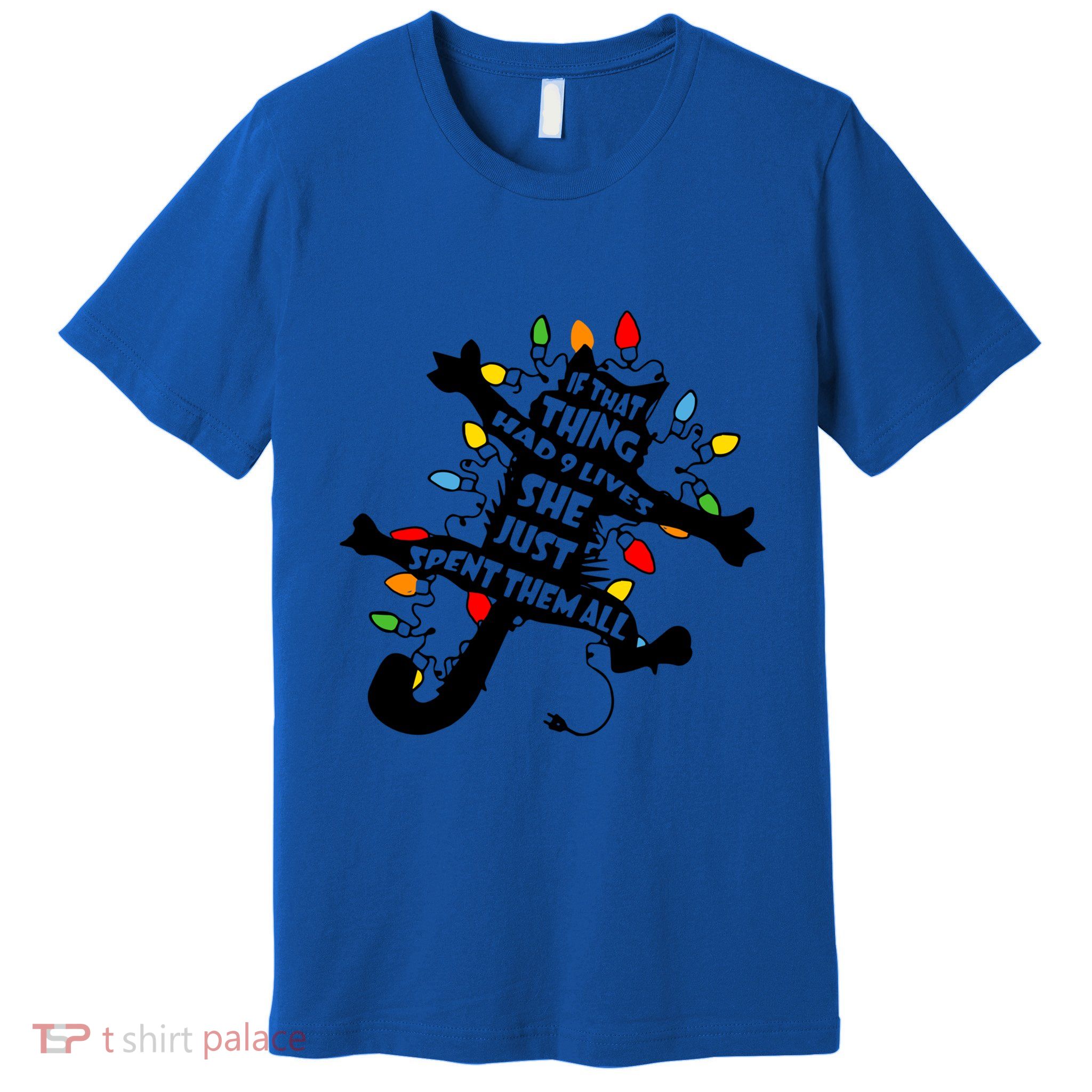 Cute Pussycat Funny Christmas Lights Cat Lovers Gift Premium T-Shirt
