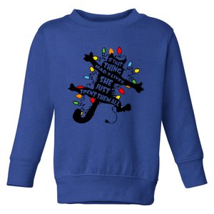 Cute Pussycat Funny Christmas Lights Cat Lovers Gift Toddler Sweatshirt