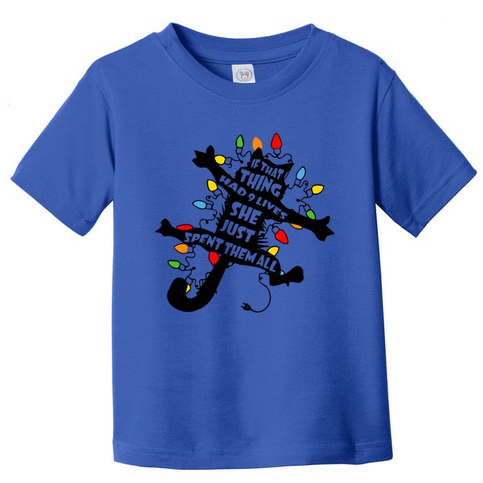 Cute Pussycat Funny Christmas Lights Cat Lovers Gift Toddler T-Shirt