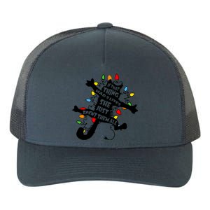 Cute Pussycat Funny Christmas Lights Cat Lovers Gift Yupoong Adult 5-Panel Trucker Hat