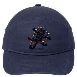 Cute Pussycat Funny Christmas Lights Cat Lovers Gift 7-Panel Snapback Hat