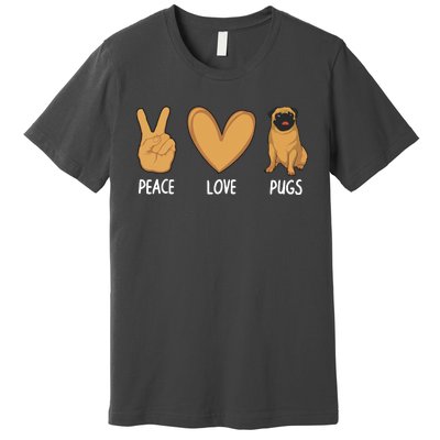 Cool Pug For Men Women Pug Dog Lover Pet Owner Peace Love Premium T-Shirt