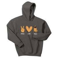 Cool Pug For Men Women Pug Dog Lover Pet Owner Peace Love Kids Hoodie