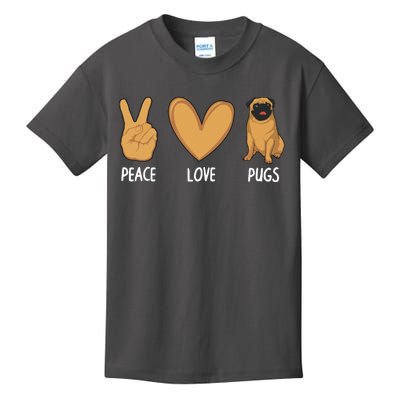 Cool Pug For Men Women Pug Dog Lover Pet Owner Peace Love Kids T-Shirt