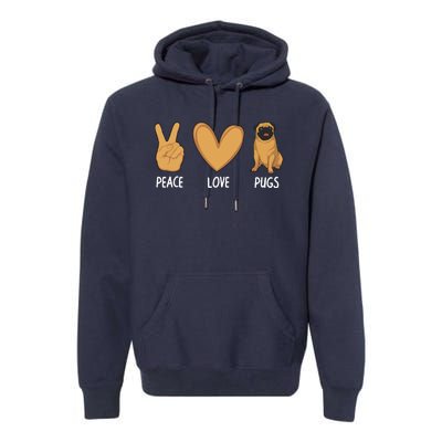 Cool Pug For Men Women Pug Dog Lover Pet Owner Peace Love Premium Hoodie