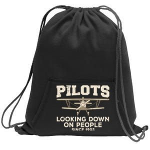 Cool Pilot For Men Women Aircraft Pilot Airplane Flying Sweatshirt Cinch Pack Bag