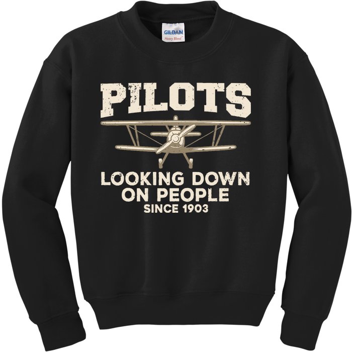 Cool Pilot For Men Women Aircraft Pilot Airplane Flying Kids Sweatshirt