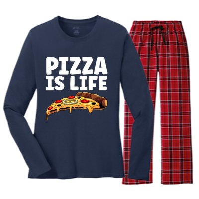 Cool Pizza For Hawaiian Pizza Lovers Italian Food Women's Long Sleeve Flannel Pajama Set 