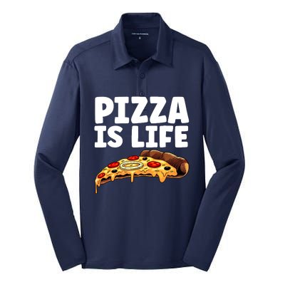 Cool Pizza For Hawaiian Pizza Lovers Italian Food Silk Touch Performance Long Sleeve Polo