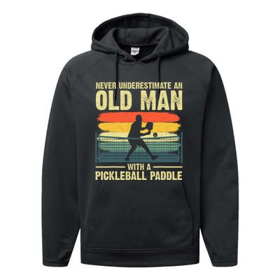 Cool Pickleball For Men Grandpa Pickleball Player Performance Fleece Hoodie