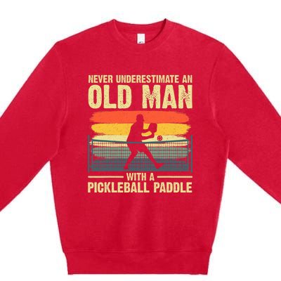 Cool Pickleball For Men Grandpa Pickleball Player Premium Crewneck Sweatshirt