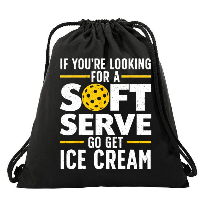 Cool Pickleball For Men Women Pickle Ball Player Soft Serve Drawstring Bag