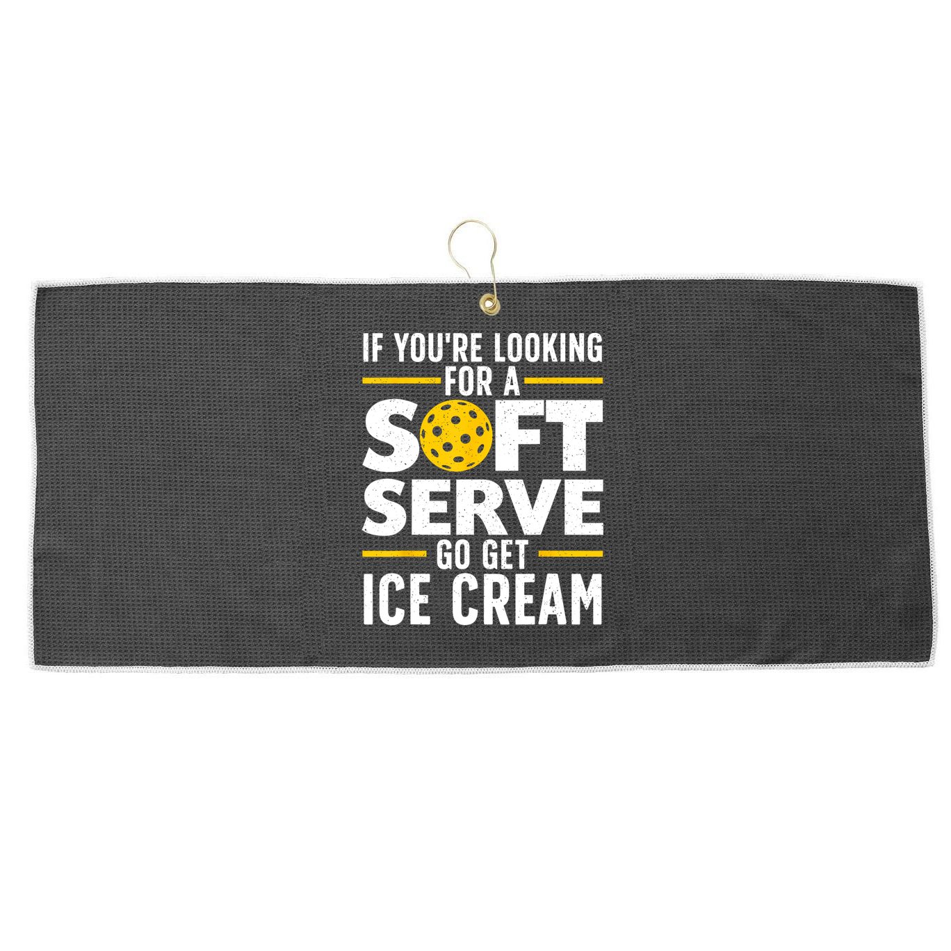 Cool Pickleball For Men Women Pickle Ball Player Soft Serve Large Microfiber Waffle Golf Towel