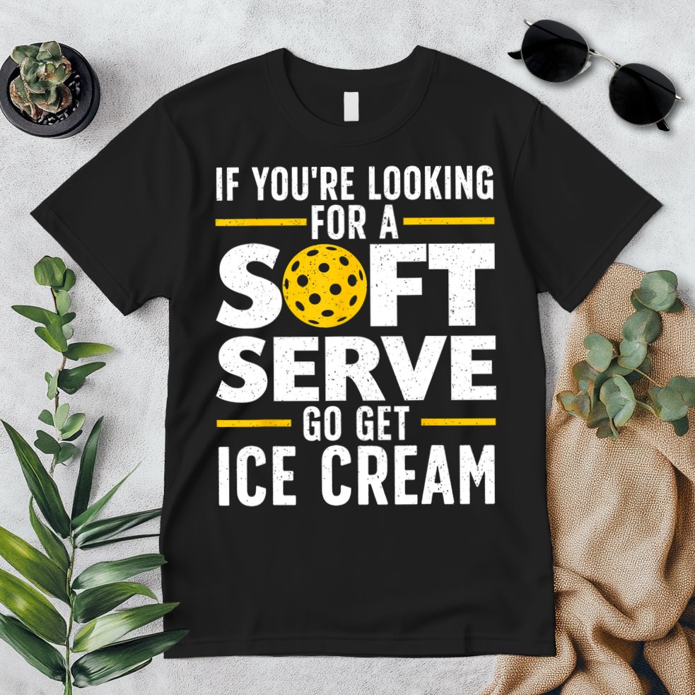 Cool Pickleball For Men Women Pickle Ball Player Soft Serve Premium T-Shirt