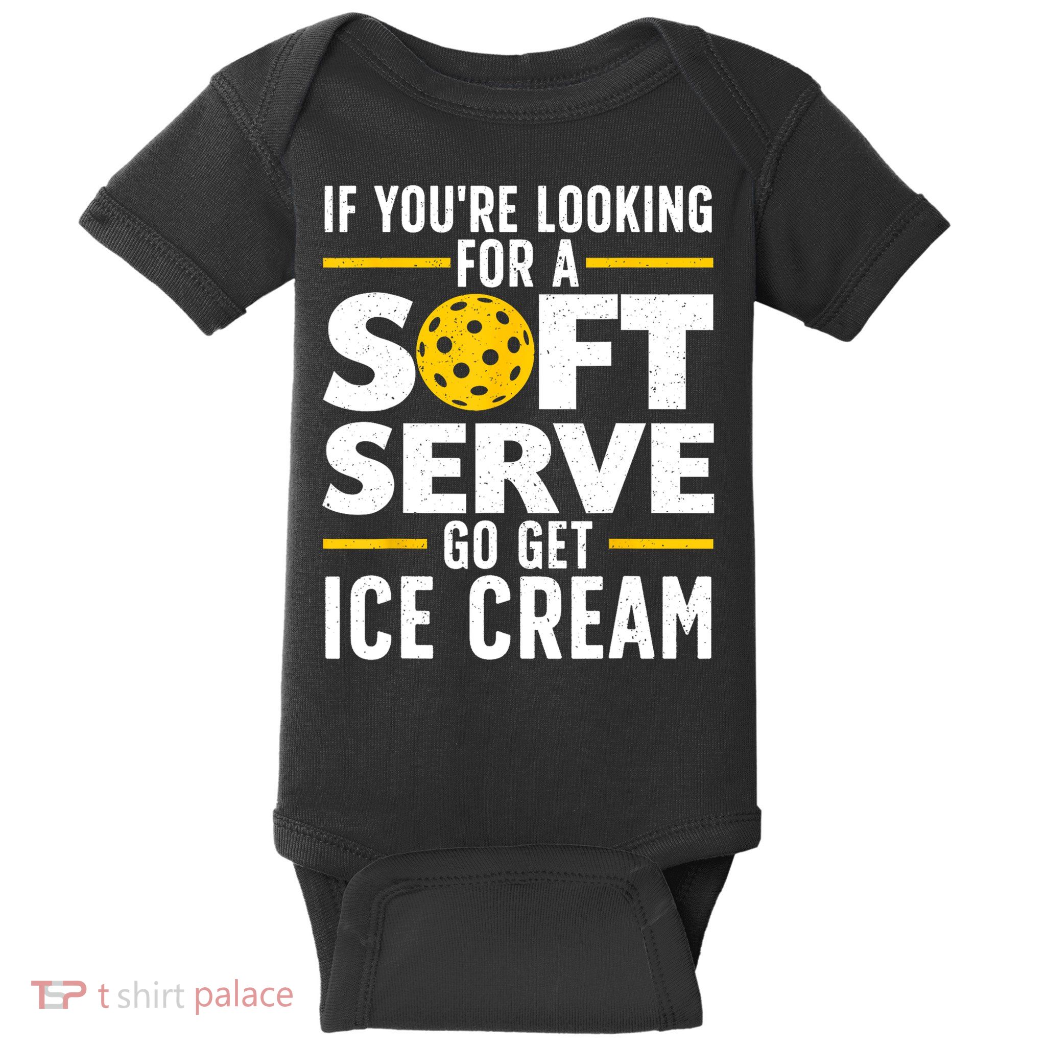 Cool Pickleball For Men Women Pickle Ball Player Soft Serve Baby Bodysuit