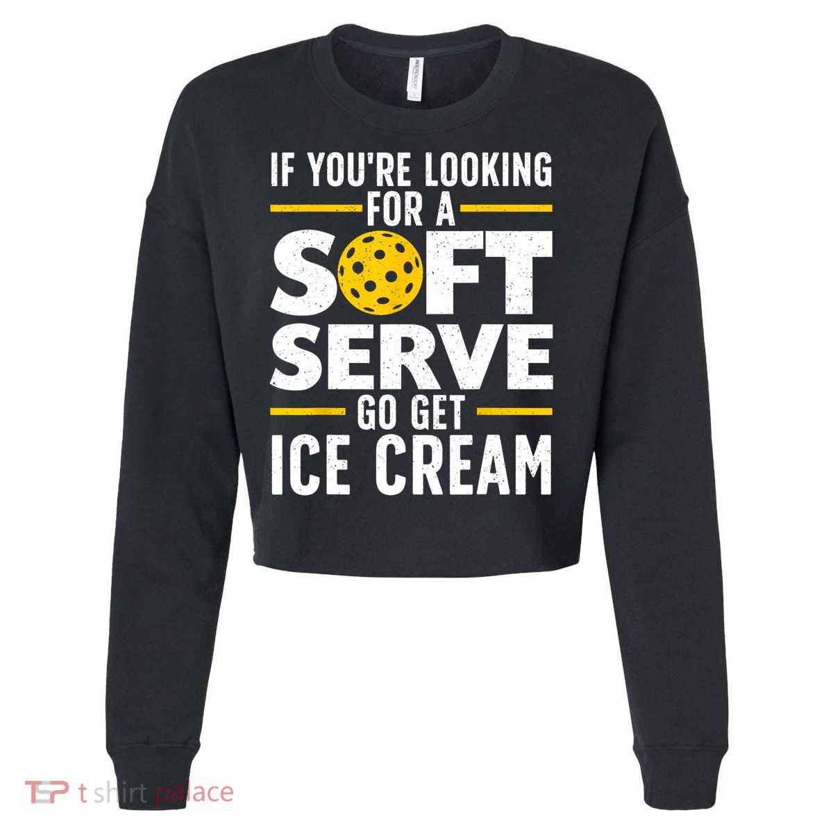 Cool Pickleball For Men Women Pickle Ball Player Soft Serve Cropped Pullover Crew