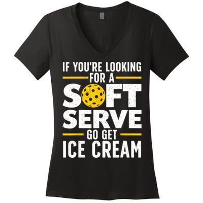 Cool Pickleball For Men Women Pickle Ball Player Soft Serve Women's V-Neck T-Shirt