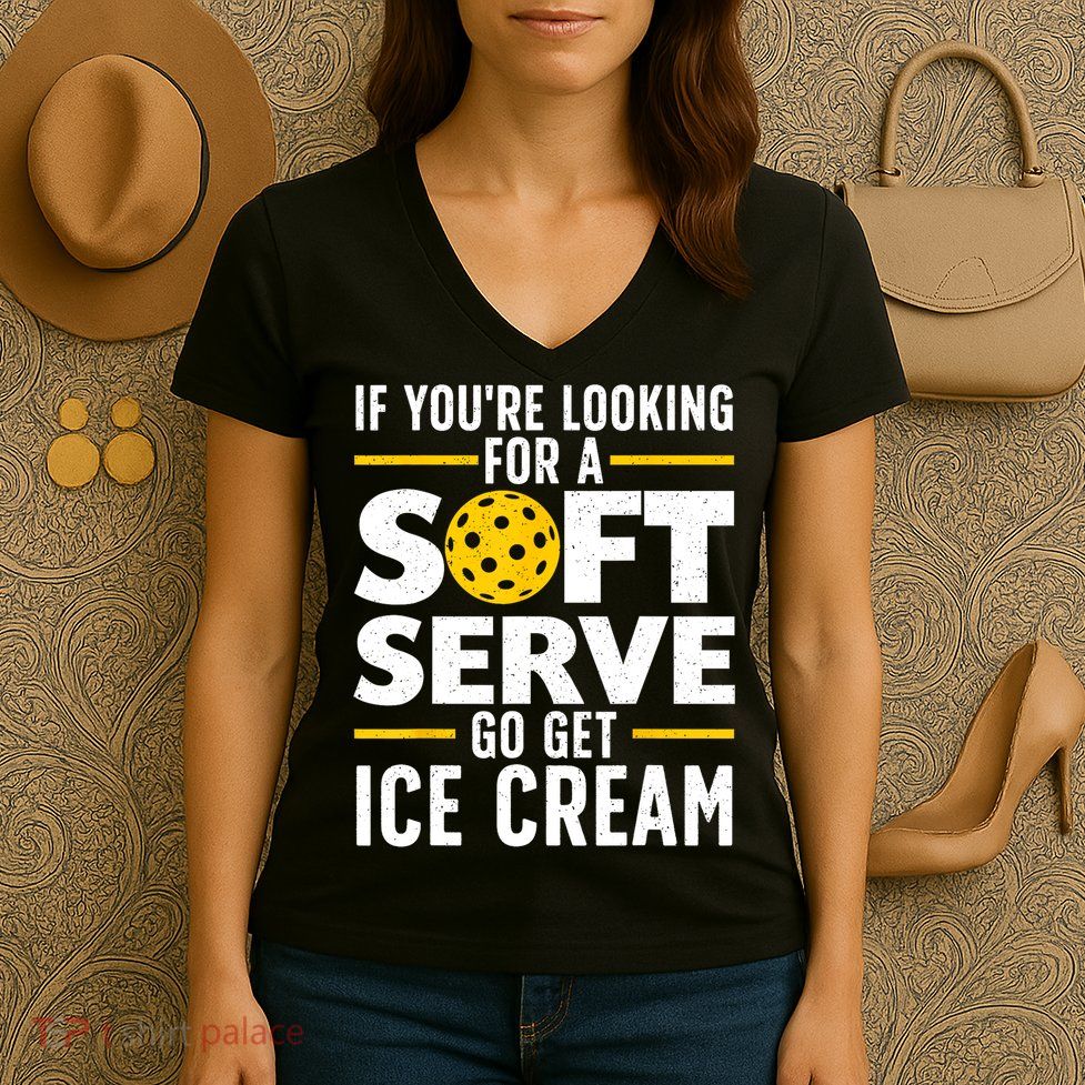 Cool Pickleball For Men Women Pickle Ball Player Soft Serve Women's V-Neck T-Shirt