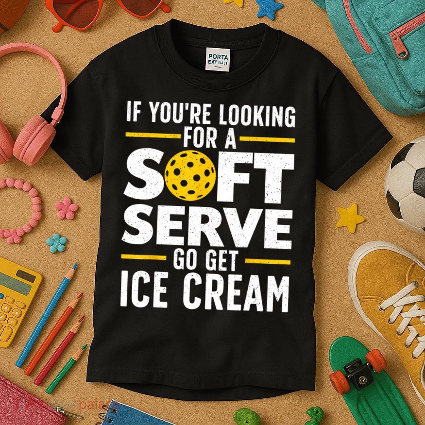 Cool Pickleball For Men Women Pickle Ball Player Soft Serve Kids T-Shirt
