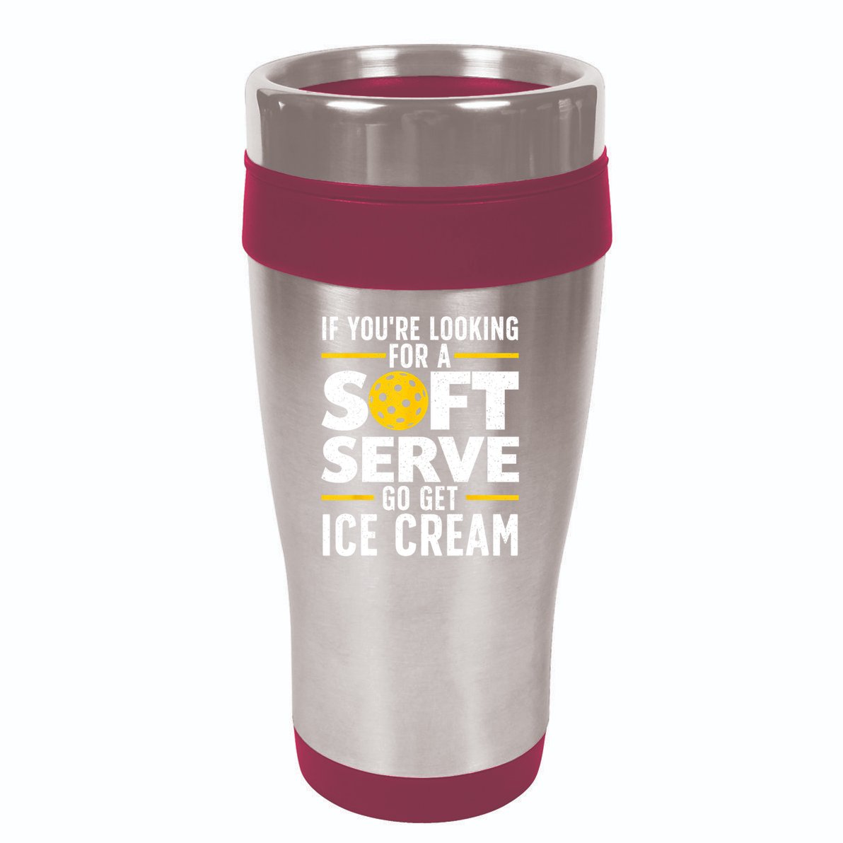 Cool Pickleball For Men Women Pickle Ball Player Soft Serve 16oz Travel Tumbler