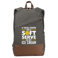 Cool Pickleball For Men Women Pickle Ball Player Soft Serve Cotton Canvas Backpack