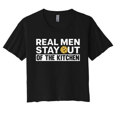 Cool Pickleball For Men Dad Pickle Ball Sports Team Kitchen Women's Crop Top Tee