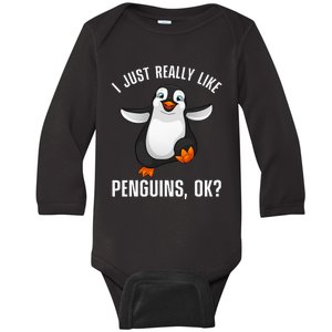 Cool Penguin For Men Women Kids Penguin Lovers Penguins Baby Long Sleeve Bodysuit