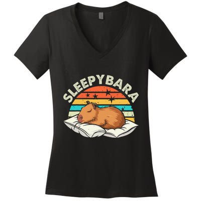 Capybara Pajamas Funny Capybara Costume Gift Women's V-Neck T-Shirt